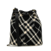 Burberry Checked Drawstring Mini Bucket Bag