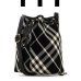 Burberry Checked Drawstring Mini Bucket Bag