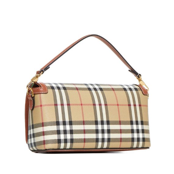 Burberry Checked Foldover-Top Shoulder Bag
