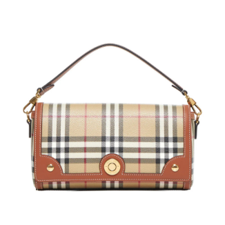 Burberry Checked Foldover-Top Shoulder Bag