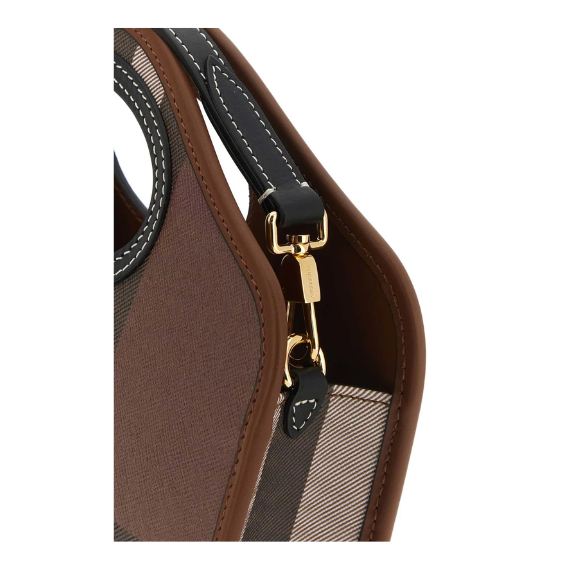 Burberry Logo Printed Checked Tote Bag