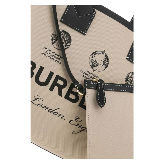 Burberry Logo Printed Tote Bag