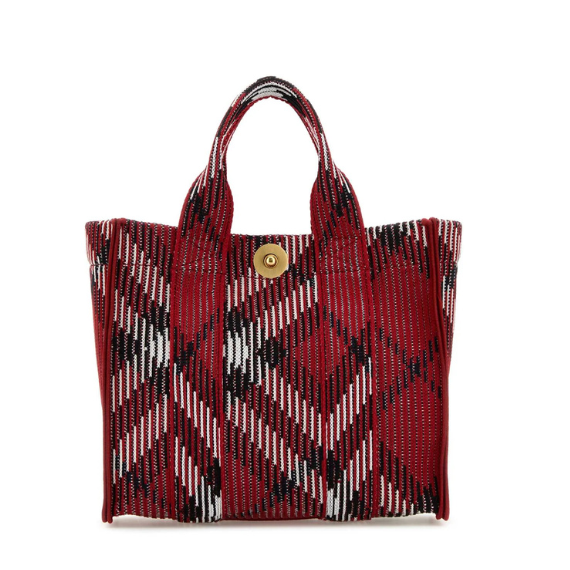 Burberry Mini Check Knitted Tote Bag