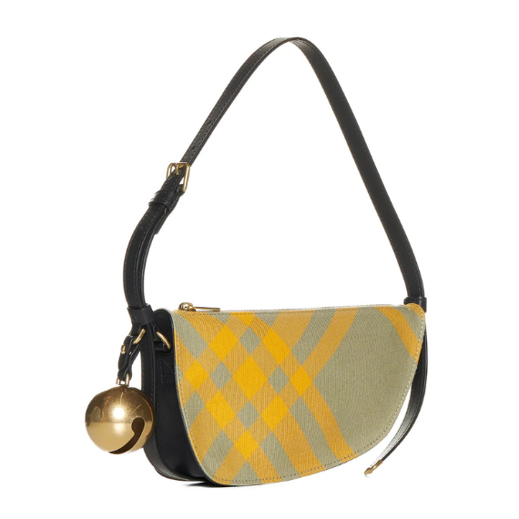 Burberry Sling Shield Check-Pattern Zipped Shoulder Bag