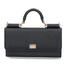 Dolce & Gabbana Logo Plaque Foldover Top Clutch Bag