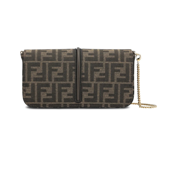 Fendi Fendi Fendigraphy FF Jacquard Chain-Linked Wallet