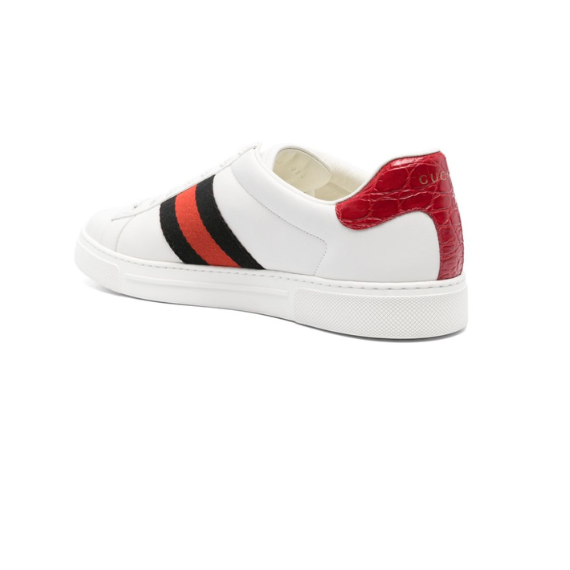 Gucci Ace web-trim leather sneakers