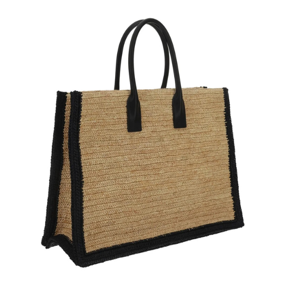 Saint Laurent Logo Embroidered Rive Gauche Tote Bag