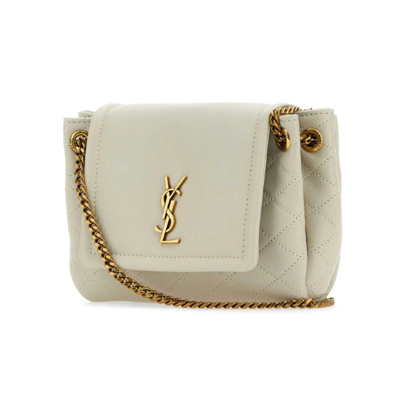 Saint Laurent Logo Plaque Fold-Over Mini Crossbody Bag