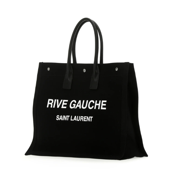 Saint Laurent Rive Gauche Logo Printed Tote Bag